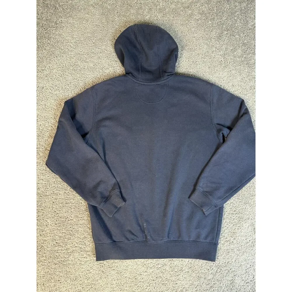 Carhartt Hoodie Mens M Relaxed Blue Full Zip Hooded Lined Fleece Pockets Logo